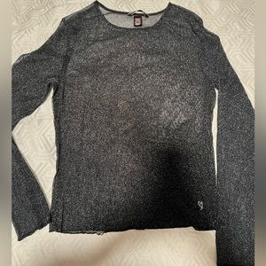 VS black sheer glitter top